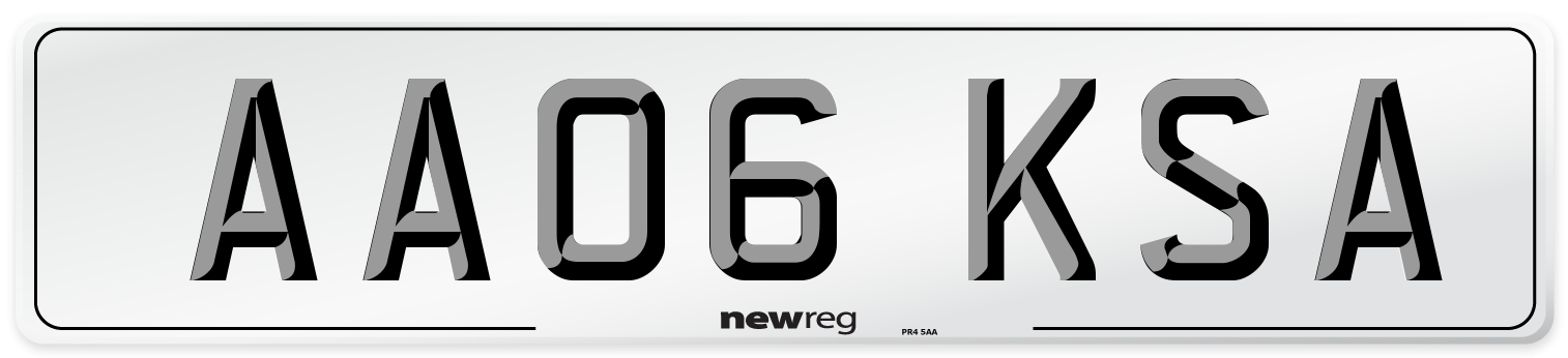 AA06 KSA Number Plate from New Reg